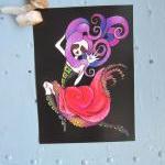 goth girl art print 5 x 7 c..