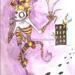 devil girl 5 x 7 art print ..