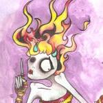 devil girl 5 x 7 art print ..