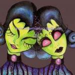 siamese twins 5 x 7 art pri..