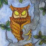 owl art print 11 x 17 poste..