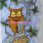 owl art print 11 x 17 poste..